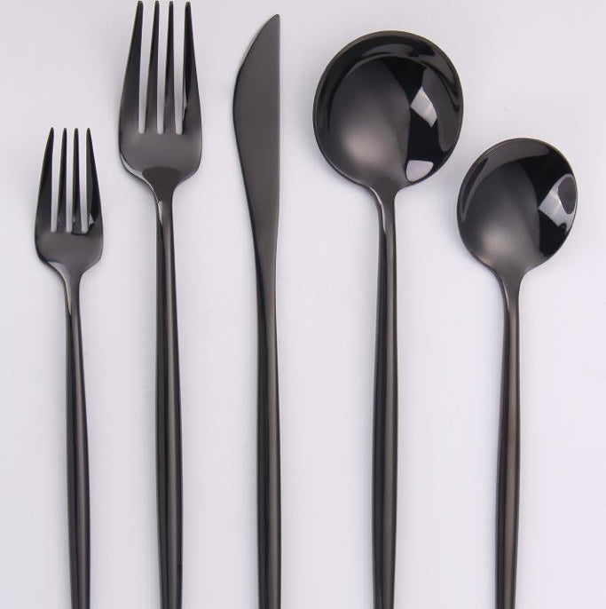VF-15-VB-SET - Vera, Mirror Black, 18/10 Flatware, 20 Pc Set