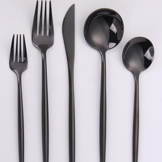 VF-15-VB-SET - Vera, Mirror Black, 18/10 Flatware, 20 Pc Set