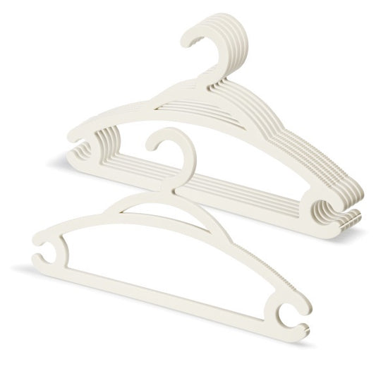 39-1192 WHITE - Plastic Wardrobe Hangers, 6 Pack