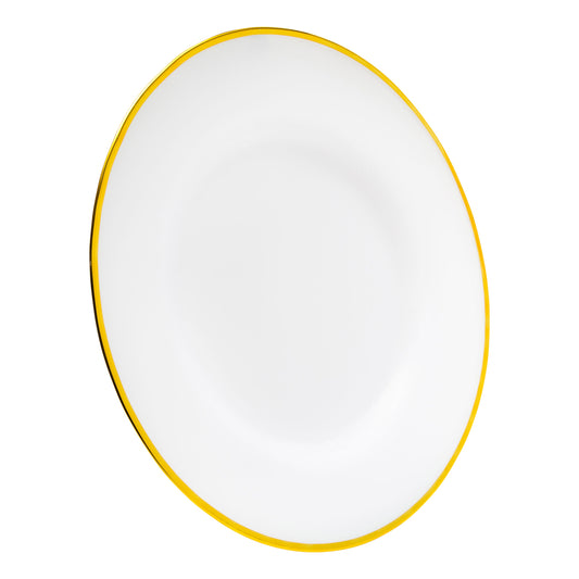 VD-PCH13-WH - Vikko Decor - Platinum, White with Gold Rim, Glass Charger 13""