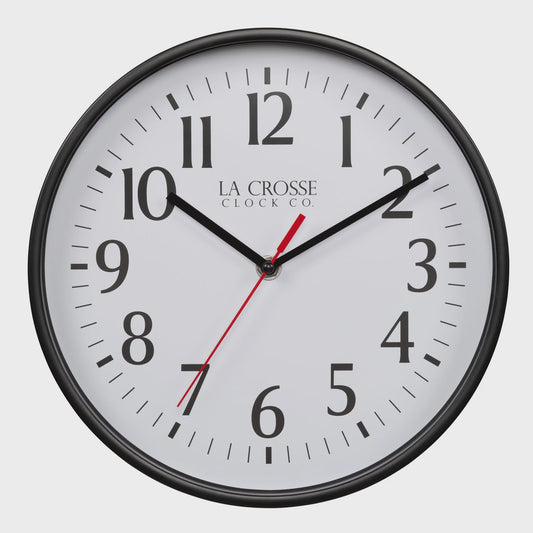 LAC404-3025B - 10-Inch Basic Analog Wall Clock - Black