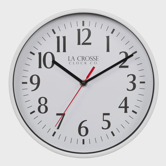 LAC404-3025W - 10-Inch Basic Analog Wall Clock - White