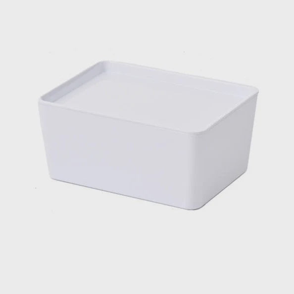 5WBL/WBL10146 - White Stackable Square Storage Bins   10"x 13"x 6"