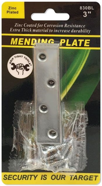 GT-830BL - MENDING PLATE-ZINC 4/PK-3"