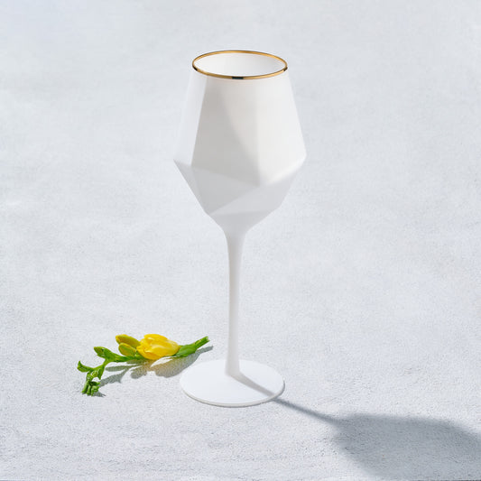 VD-7022-WH- Vikko Decor - Sparkle, White, Wine Glass, 22 Oz