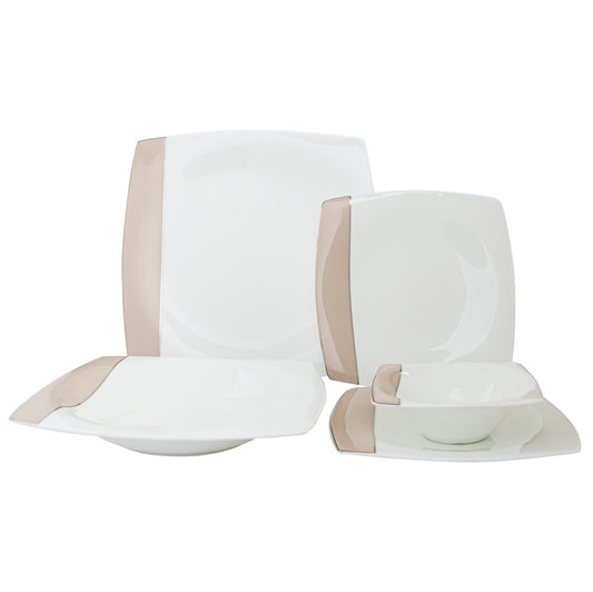 VS-2015-VS - Vikko Shine - Valley Silver, 20 Pc Squere Dinnerware Set