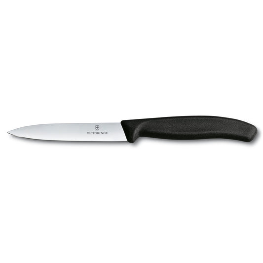 6.7703/40501 - Swiss Classic Paring Knife, Straight, Spear Tip, 4"", Black