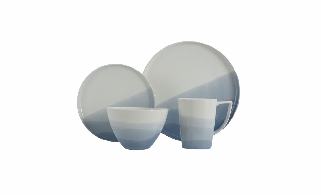 VC-1605-SPB - Vikko Classic - Spring Blue, Fine Porcelain 16 Pc Dinnerware Set