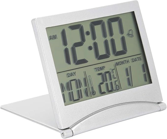 WESTCLOX72097 - Large Display Slim Folding Travel Alarm Clock Temp N Date