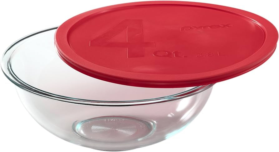 1069533 - Pyrex 4QT Glass Mixing Bowl w Red Lid