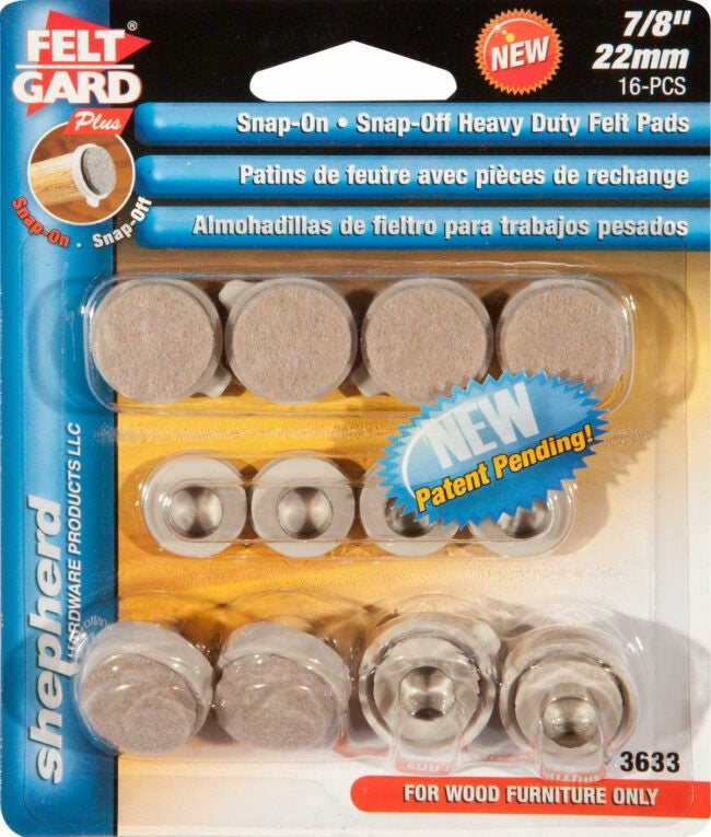 SH3633-CD/8 - FELT GARD-SNAP-ON/OFF PADS 7/8″
