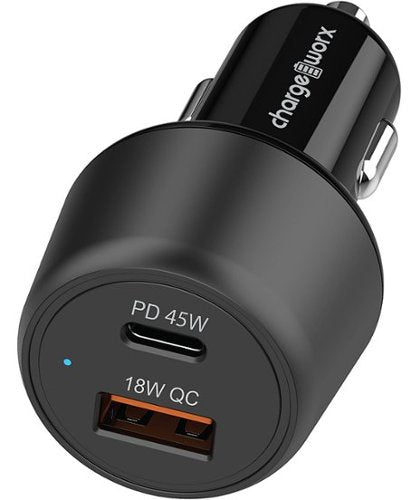 CHA-CX3023BK - PD Car Charger 65W USB-A & USB-C for Apple Black
