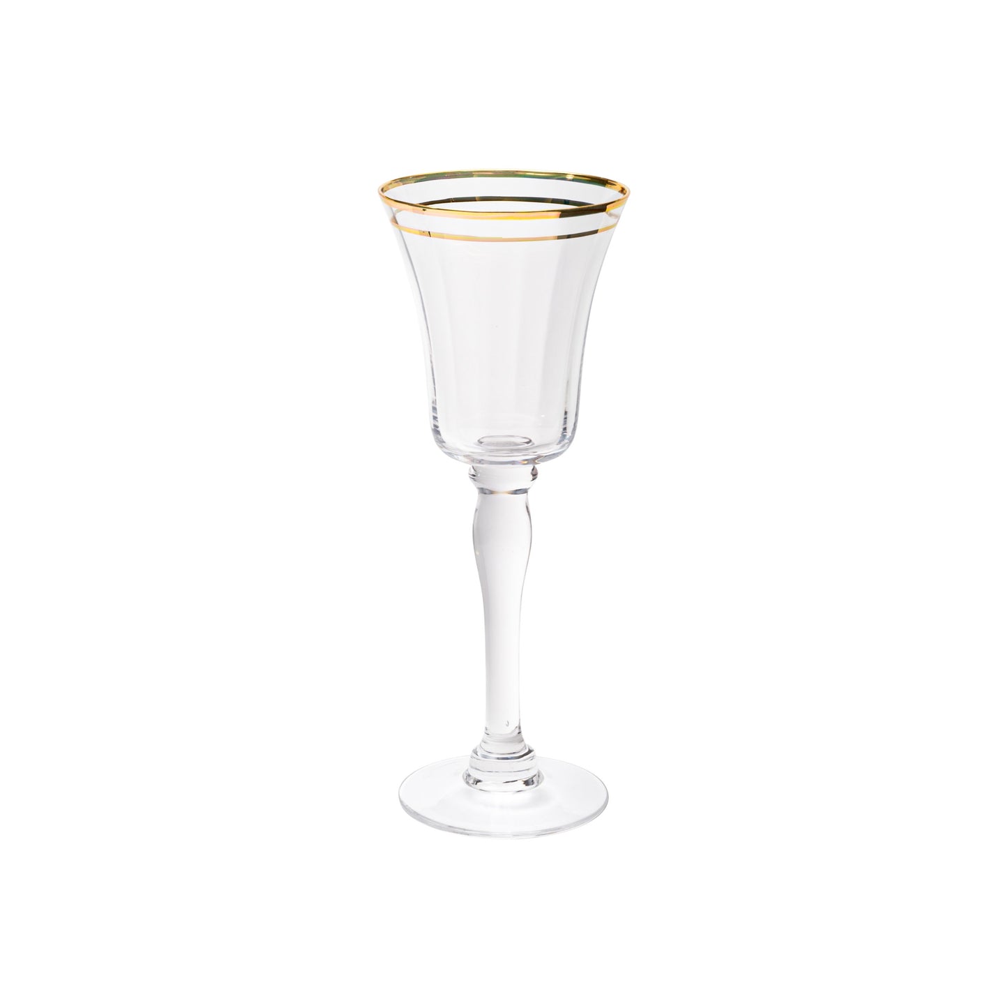 VD-B07-G - Vikko Decor - Bella, Clear with Gold Rim, Wine Glass, 7.5 oz