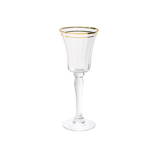 VD-B07-G - Vikko Decor - Bella, Clear with Gold Rim, Wine Glass, 7.5 oz