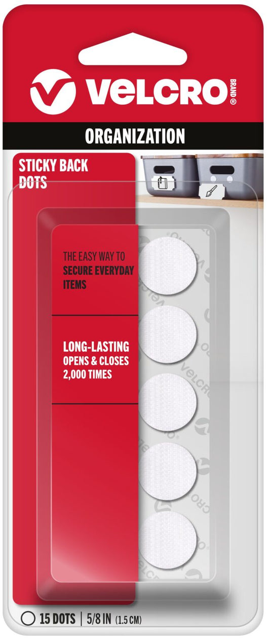 VEL90070 - VELCRO-COINS-5/8″-CD/15 – WHITE