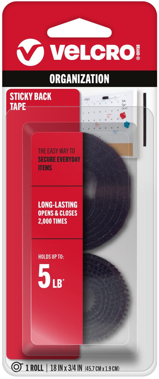 VEL90078 - VELCRO-3/4×18″TAPE – BLACK