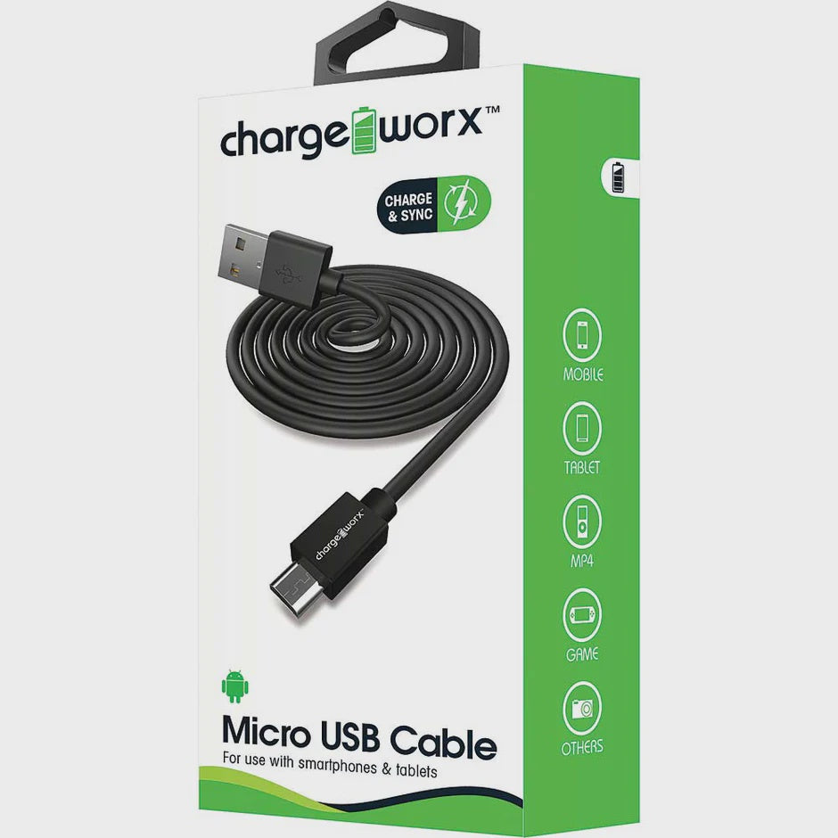 CHA-CX4604BK - Sync & Charge Cable Micro USB 3ft Black
