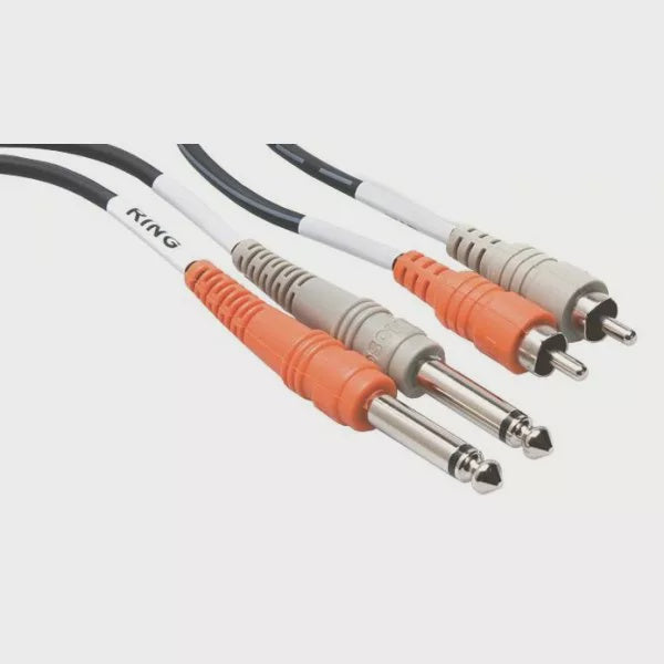 CPR-203 - 3 m Stereo Interconnect (Dual 1/4" TS - Dual RCA)
