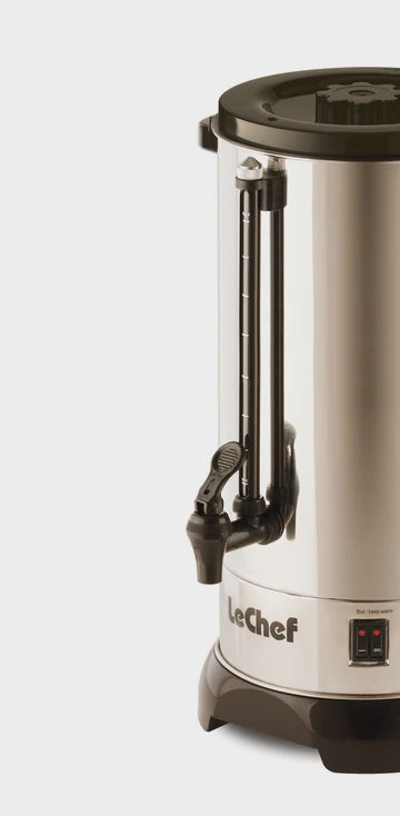 LUR75 - LE CHEF STAINLESS URN, 75 CUP/15 L WITH SHABBOS SWITCH CONCEALED ELEMENTS