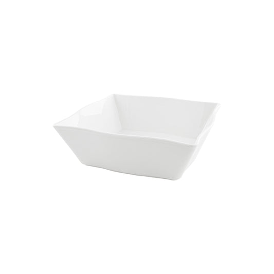 VL-2028 - Vikko Lightning - Square Wavy White Bowl, 8.75""