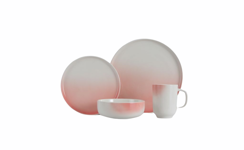 VC-1607-BP - Vikko Classic - Breeze Pink, Fine Porcelain 16 Pc Dinnerware Set,