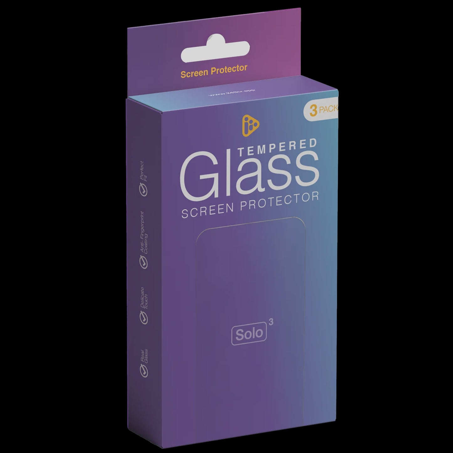 24Six SOLO3-SCRPT-3PACK- Solo3 Tempered Glass Screen Protectors 3Pack