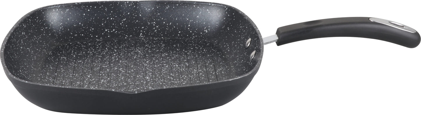 MR-GR11 - Millvado - Rainbow Black, Non Stick Grill Pan, 11"", Soft Grip Handle 11''
