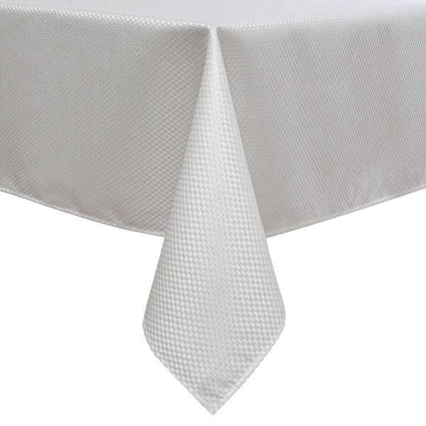 TC1394-70144 - Tablecloth Jacquard Transom White 70" x 144"