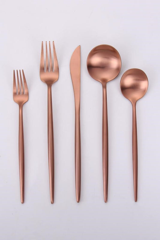 VF-10-VRG-SET - Vera, Brushed Rose Gold, 18/10 Flatware, 20 Pc Set,