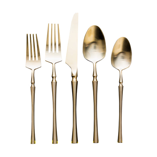 VF-30-ICG-SET - Irene, Brushed Champagne Gold, 18/10 SS, Flatware, 20 Pc Set,