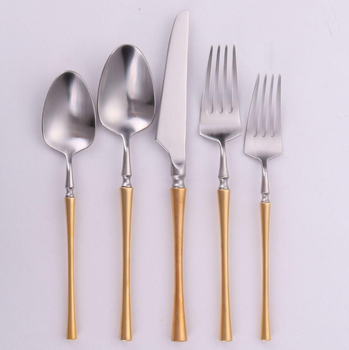 VF-30-IGS-SET -  Irene, Two Tone Brushed Gold And Silver, 18/10 Flatware, 20 Pc Set, Service