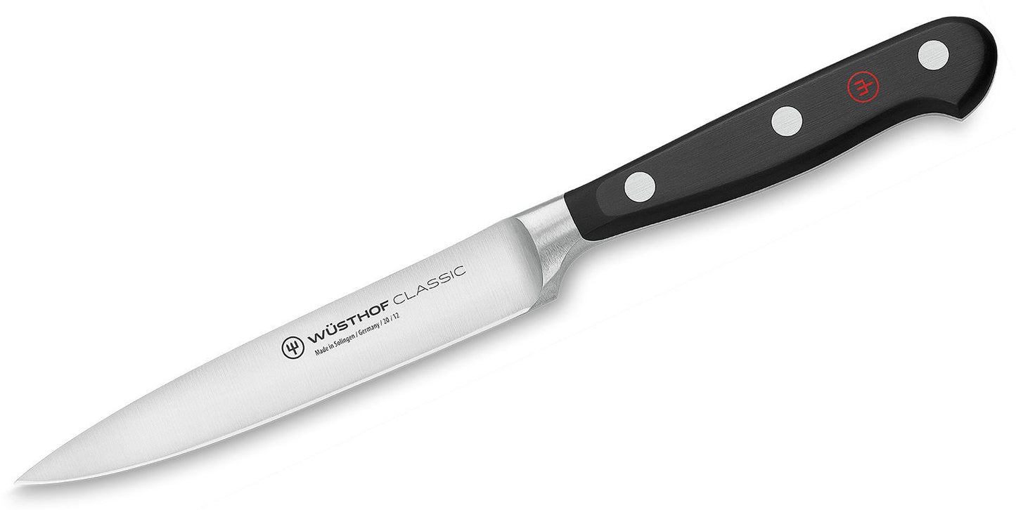 W-4066/12 -1040100412 - Wusthof - Classic Paring Knife, Straight, Spear Tip, 4.5"", Black