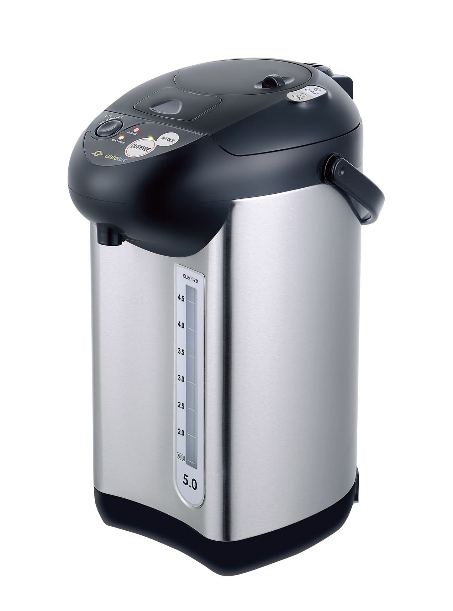 EL5057S - EUROLUX 5.0 BLACK STAINLESS STEEL WITH MANUAL PUMP AND DISPENSE BUTTON