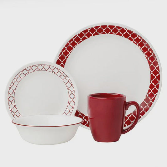 1123685 - 16 PC CRIMSON TRELLIS DINNERWARE SET