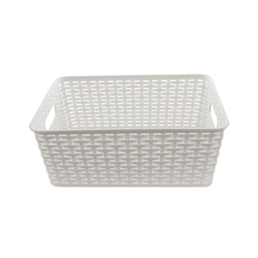 ba413white - Rattan Basket Small White