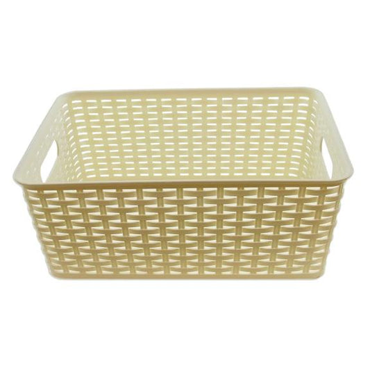 ba425white - Rattan Basket Medium White