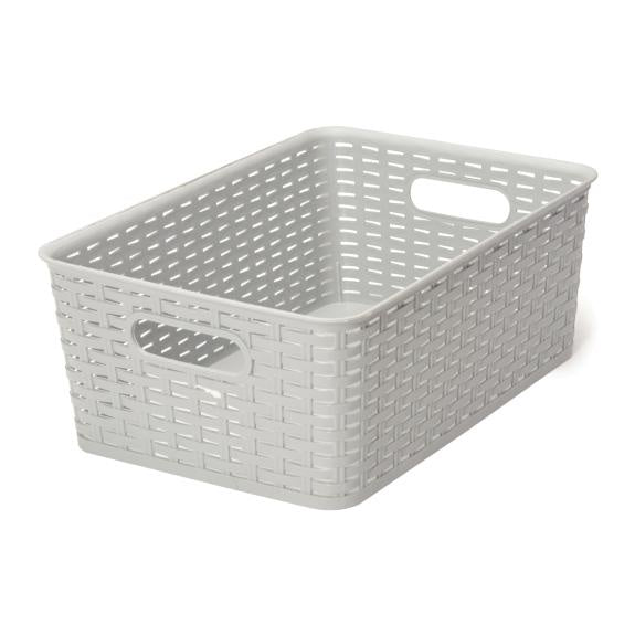 ba425grey - Rattan Basket Medium Grey
