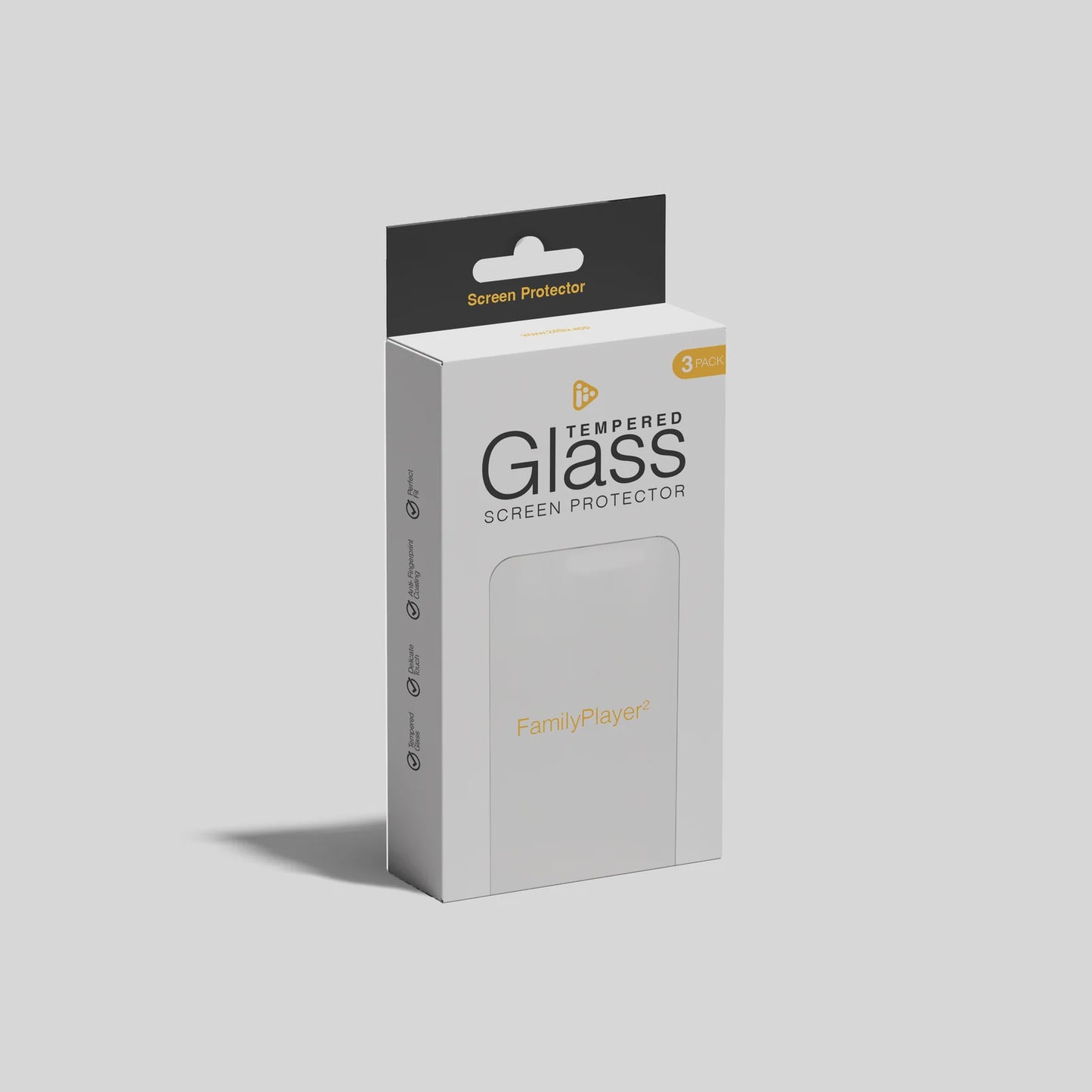 24Six Family Player 2, Tempered Glass Screen Protectors, 3Pack