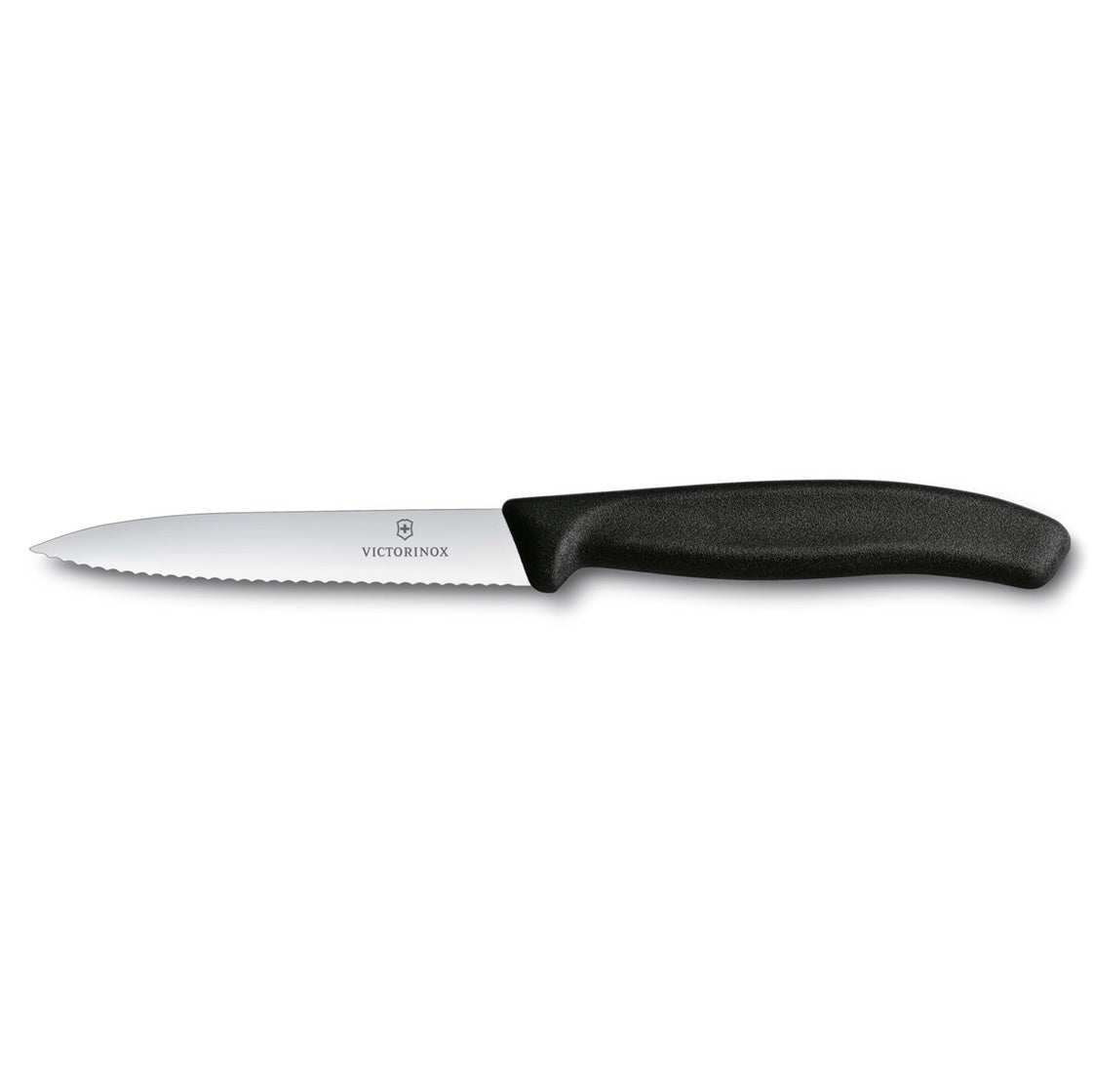 6.7733 - Swiss Classic Paring Knife, Serrated, Spear Tip, 4, Black