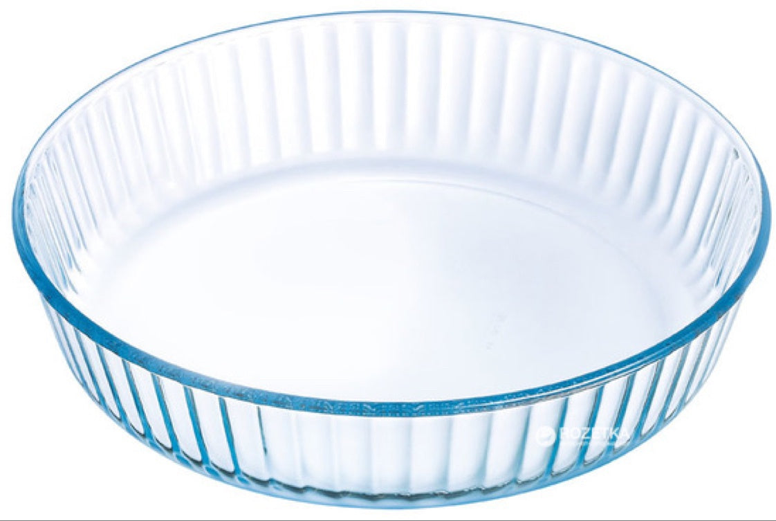 SX-6566 - Simax - Round Tampered Glass Pie Baking Dish, 10.25 In/2.25 Qt
