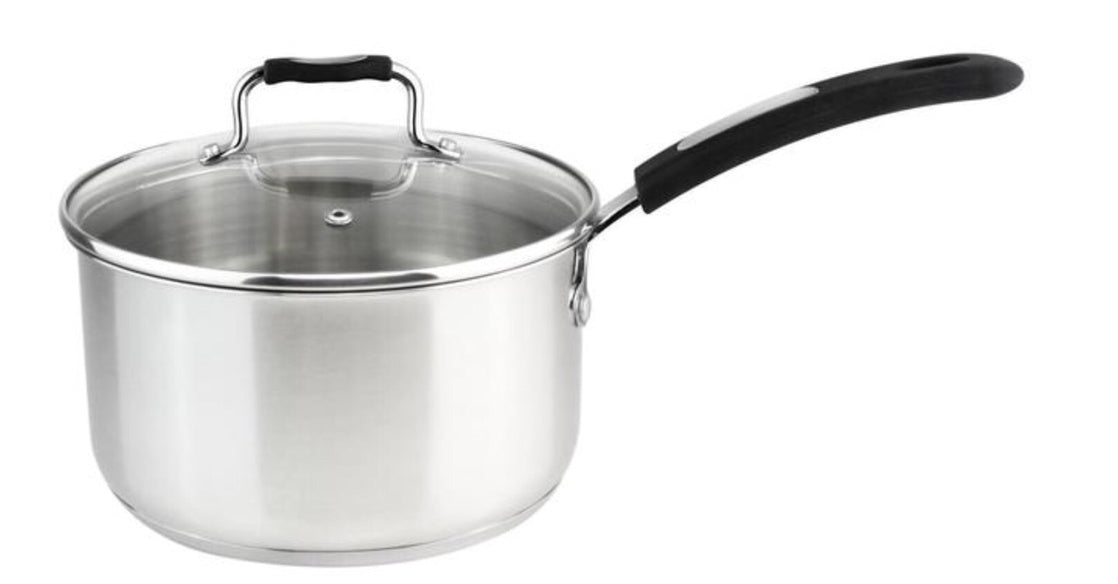 MU-03-SP/BK - Millvado-Urban SS Sauce Pan/W Glass Lid Silicone Handles,Black, 3 Qt, 7""X 4.5"" Variants