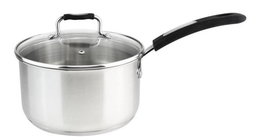 MU-03-SP/BK - Millvado-Urban SS Sauce Pan/W Glass Lid Silicone Handles,Black, 3 Qt, 7""X 4.5"" Variants