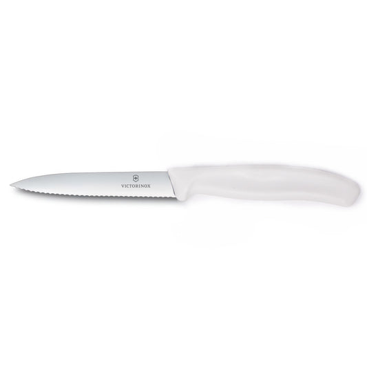 6.7737 - Swiss Classic Paring Knife, Serrated, Spear Tip, 4, White