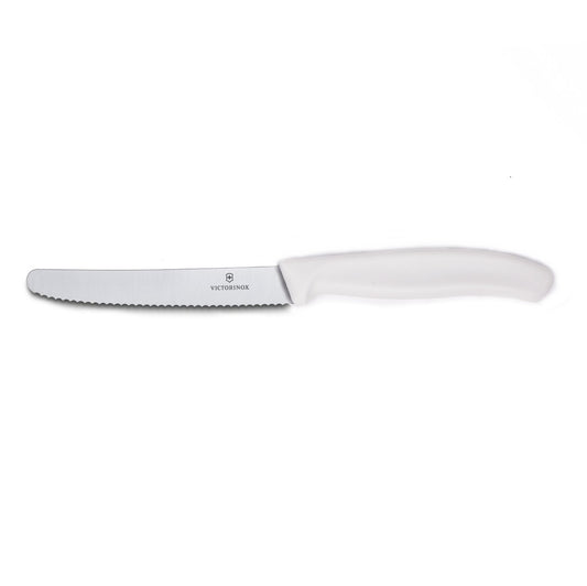 6.7837 - Swiss Classic Tomato Knife, Serrated, Round Tip, 4.5, White