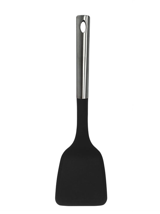 M8573/C - Millvado - Nylon Utensils SS Handle, Solid Turner, Black,13.5''