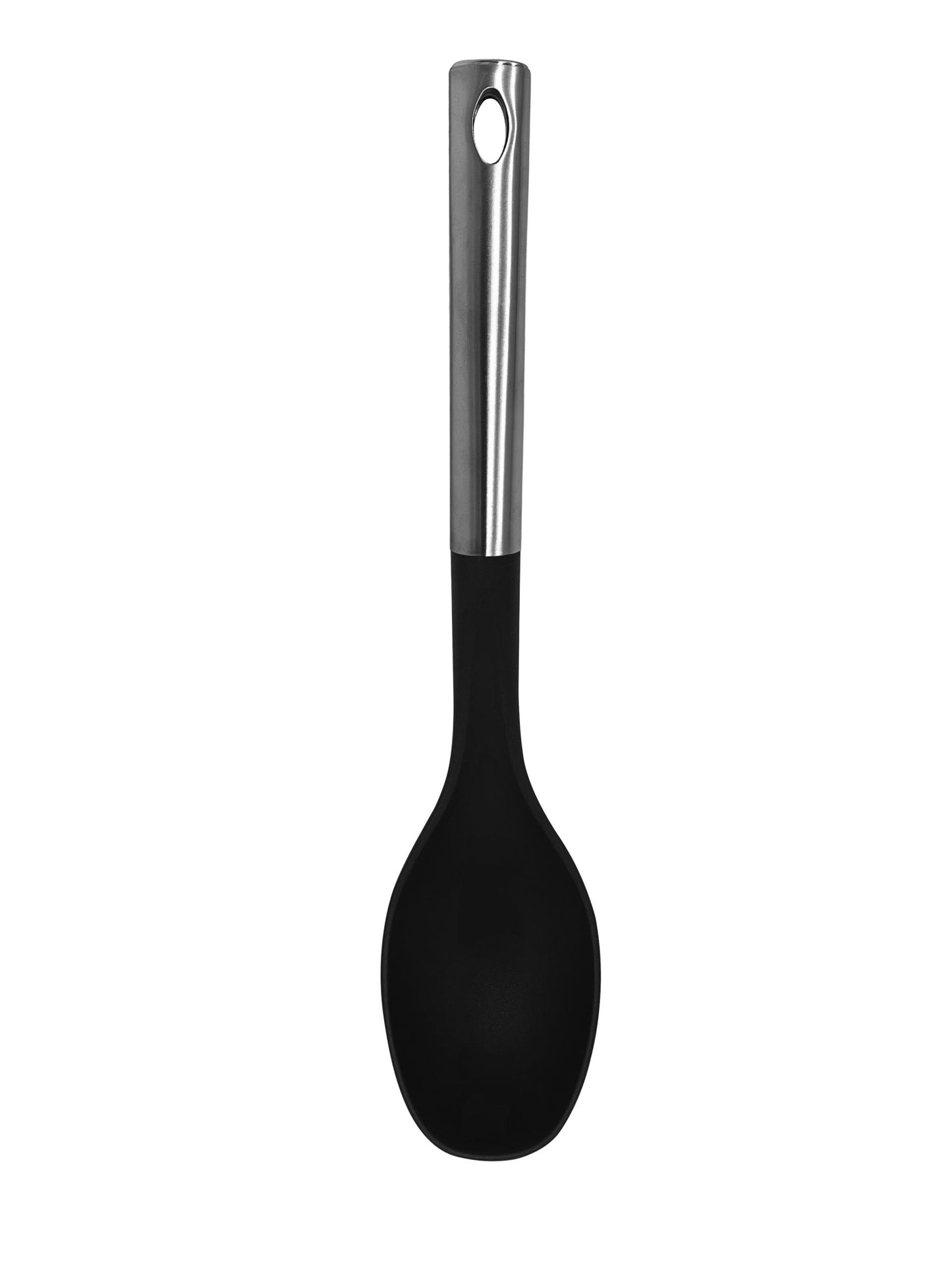 M8573/A - Millvado - Nylon Utensils SS Handle, Solid Spoon, Black,13.5''