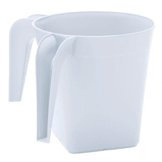 1332p  Square Plastic Wash Cup Pearl White