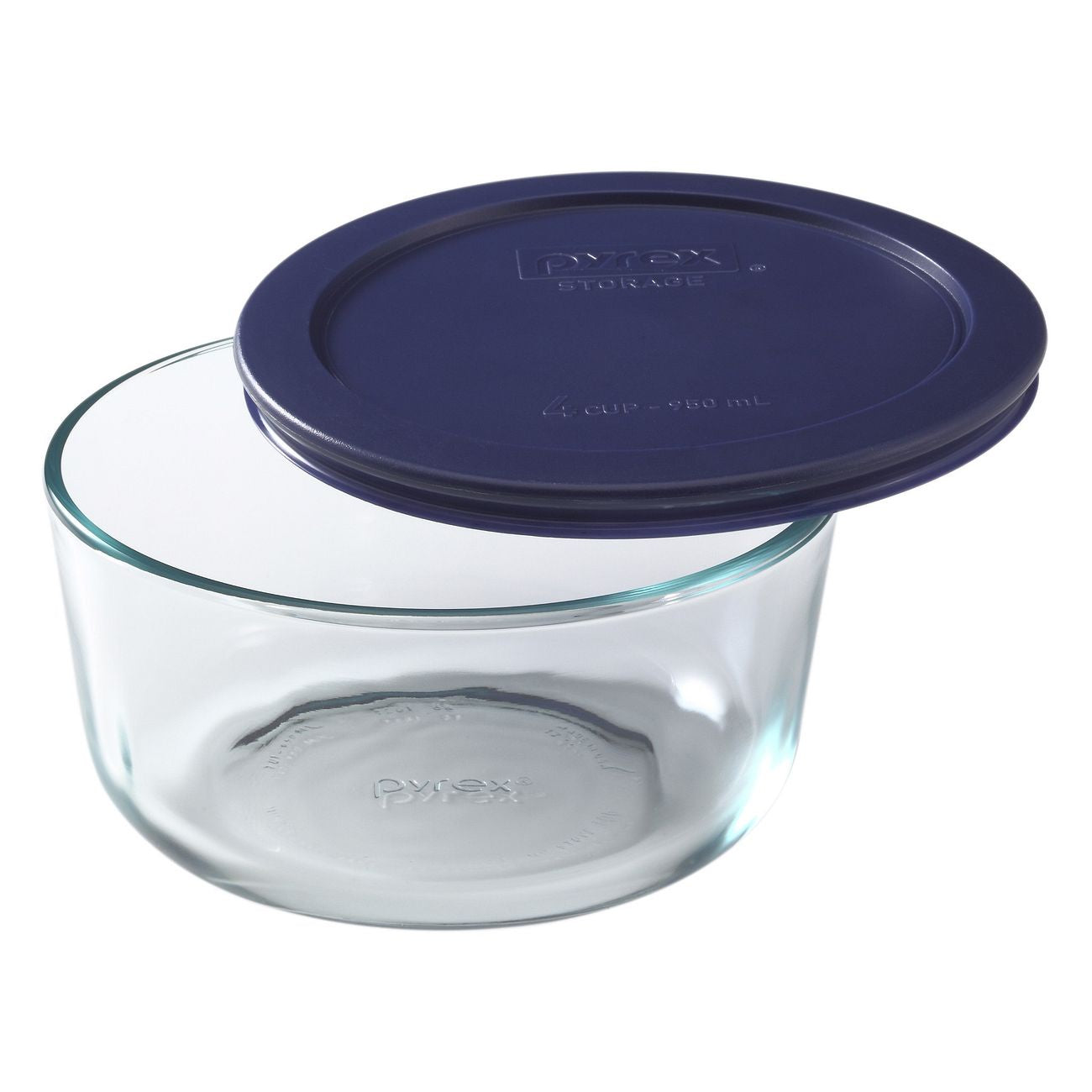 6017398 - Pyrex 4c Round Glass Storage w Blue Lid