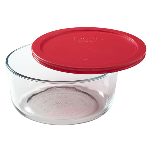 1075429 - Pyrex 7c Glass Storage  Round w Red Lid