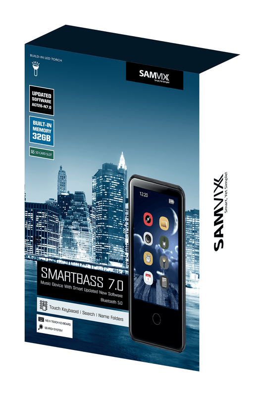 SAMVIX SMARTBASS 7.0 32GB MP3 PLAYER - BLACK